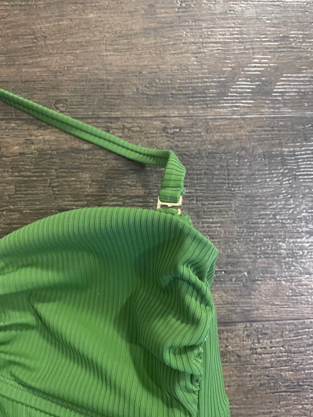 sofia by sofia vergara Green Ribbed One-Piece Swimsuit with Gold Clasp - Picture 3 of 5